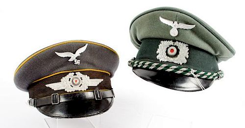 German WWII Visor Caps, Lot of Three 