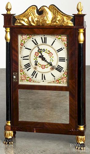 George Mitchell transitional mantel clock, 30'' h.