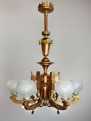MITCHELL, VANCE and CO Renaissance Revival Style, Speltre Light Fixture (6 Light)