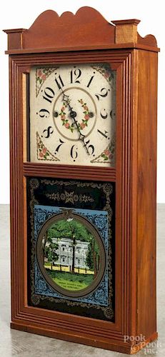 Daniel Pratt Junior mahogany shelf clock, 35'' h., together with a Gilbert regulator wall clock