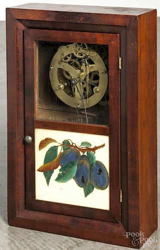 Two Seth Thomas mahogany miniature ogee clocks, 16'' h. and 15 3/4'' h.
