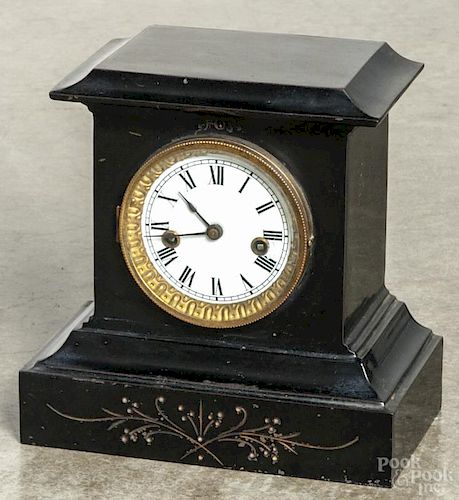 E. N. Welch, no. 9 cast iron shelf clock, 7 1/2'' h.