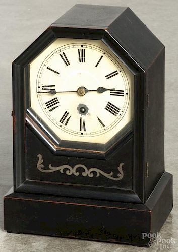 Winterhalter & Hoffmeir ebonized shelf clock, 9 1/2'' h., together with a Seth Thomas