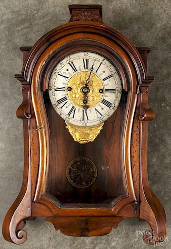 F. Bonifacius, Wahlrab Reyen rosewood shelf clock, 19 1/2'' h.
