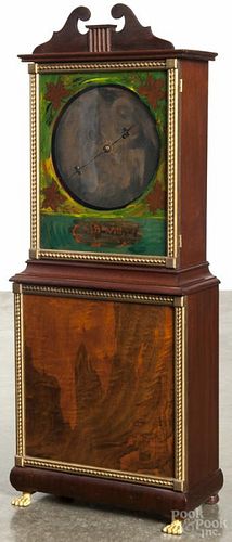 Bryson Moore reproduction of an Aaron Willard mahogany shelf clock, 32'' h.