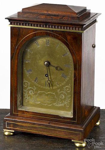 Peter Orr, Middletown Square, London, rosewood bracket clock, 12'' h.