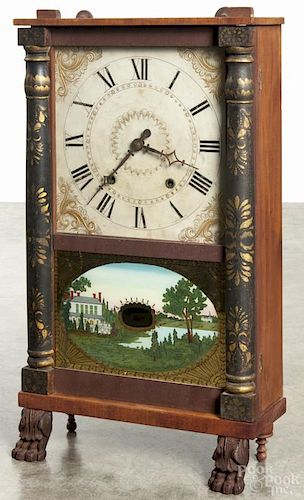 E. & G. W. Bartholomew mahogany shelf clock, 24 3/4'' h.