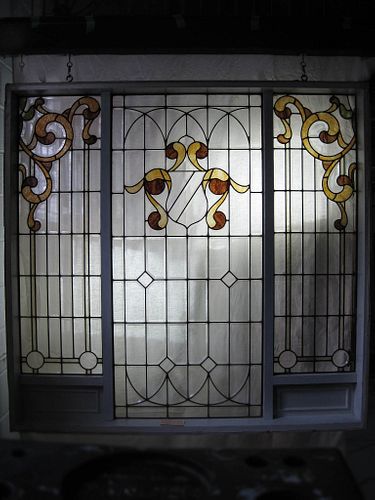C. 1912 Stained/Leaded Beveled Glass Window