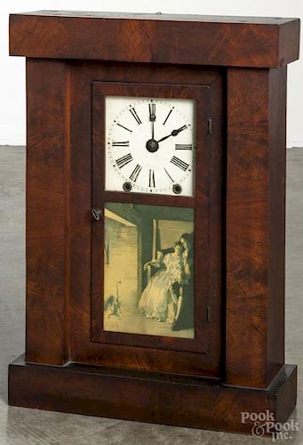 Chauncey Jerome mahogany shelf clock with a fusee movement, 23 1/2'' h.