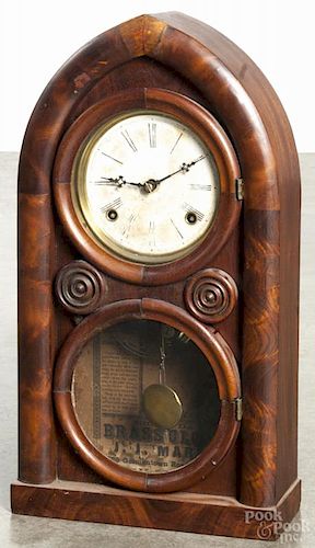 J. J. Martin, Philadelphia mahogany beehive clock, 19'' h.