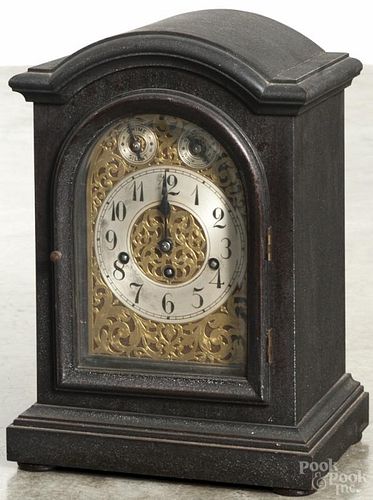 Junghans oak bracket clock, 15'' h.