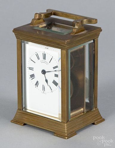French carriage clock, retailed by Tilden Thurber Providence, Rhode Island, 4 1/2'' h.