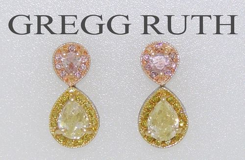 Gregg Ruth Pear Cut Yellow Diamond Retail $13,000