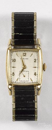 Hamilton 14k gold-filled wrist watch.