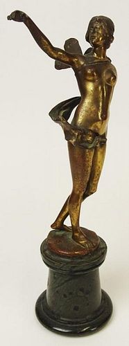 Early 20th Century Art Nouveau Bronze 'Fairy' on Marble Plinth.