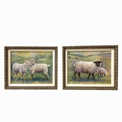 Pair of Lamb Oil Paintings