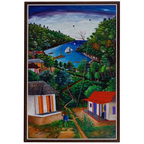 Pauleus Vital (Haitian, 1918-1984) Oil on Masonite