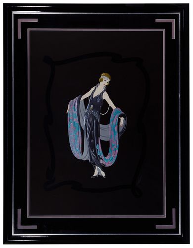 Erte (Romain de Tirtoff) (Russian / French, 1892-1990) 'Gala' Embossed Serigraph