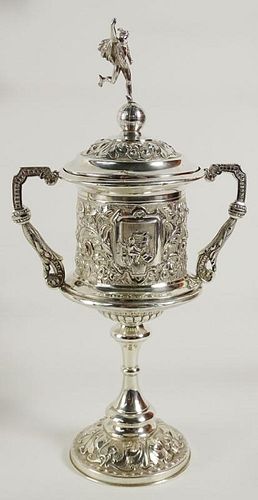 19th Century English Silver Covered Urn.