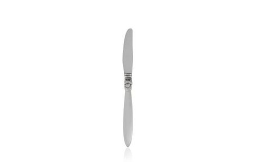 Vintage Georg Jensen Cactus Luncheon Knife, Long Handle #024 Serrated Blade