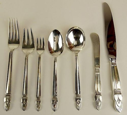 Vintage Whiting eighty-four (84) piece Sterling Silver flatware service.