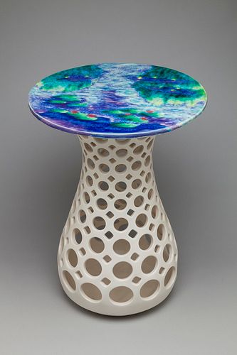 Hourglass Table With Painted Top