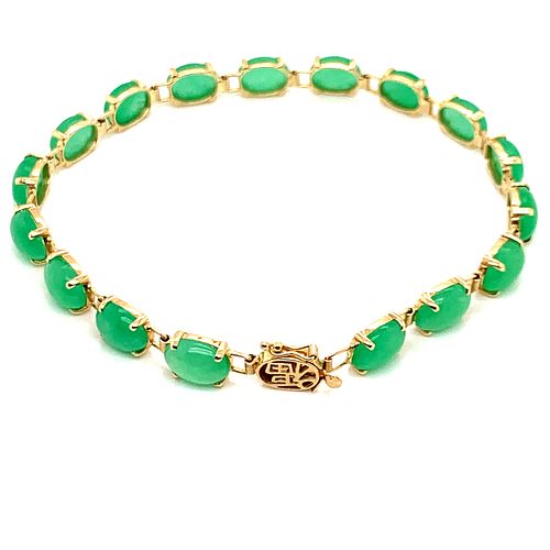 Jade Jadeite Apple Green 14K BraceletÊ