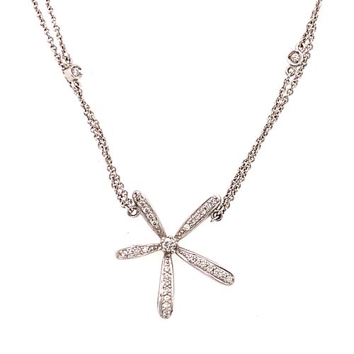 14k Diamond Flower Necklace