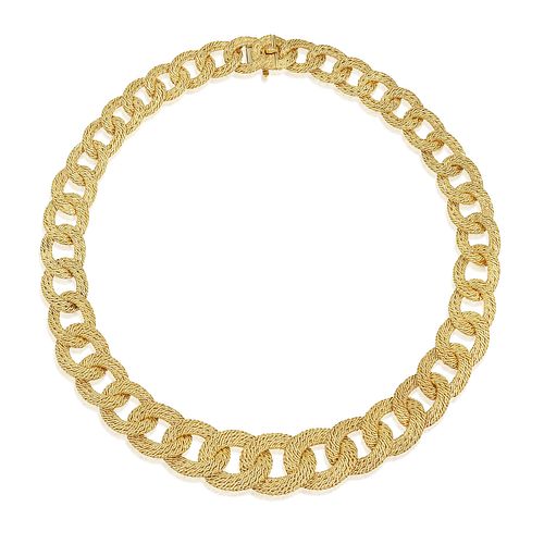Tiffany & Co. Graduated Textured Link Necklace