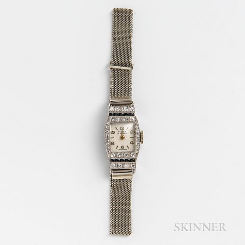 Tirza Platinum, Diamond, and Sapphire Lady's Wristwatch