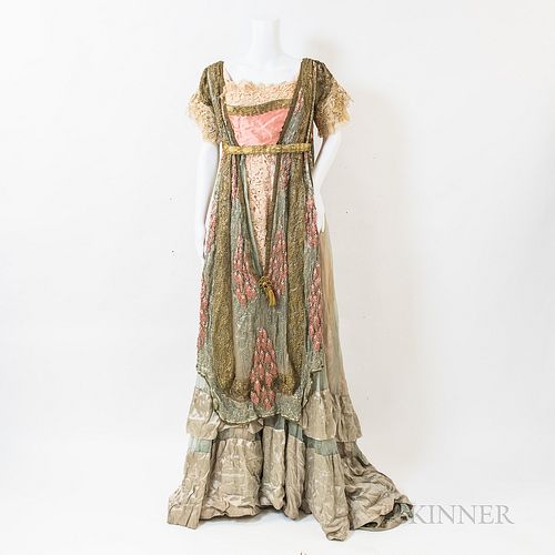 French Art Nouveau Silk Gown