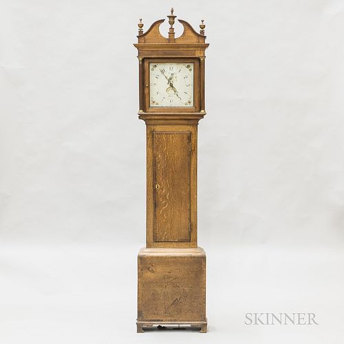 Georgian-style Inlaid Oak Tall Clock