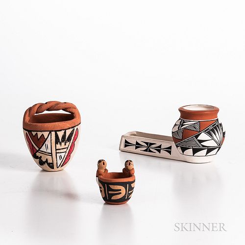 Three Contemporary Pueblo Pottery Vessels