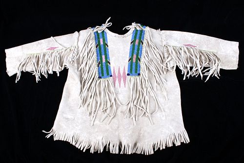 Plateau Indian Beaded Boy's First War Shirt 1890's