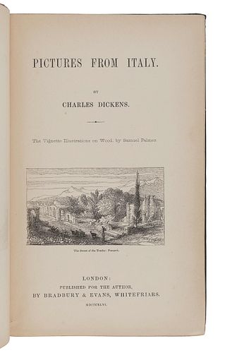DICKENS, Charles (1812-1870). Pictures From Italy. London: Bradbury & Evans for the Author, 1846.