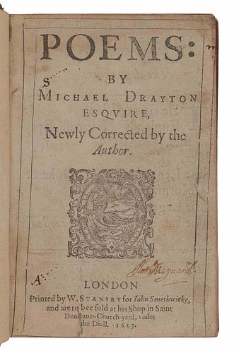 DRAYTON, Michael (1563-1631). Poems. London: W. Stansby for John Smethwicke, 1613.  