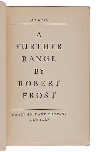 [FROST, Robert (1874-1963)]. A group of 7 works by or about Frost, comprising:  