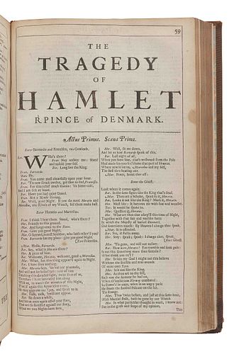 SHAKESPEARE, William (1564-1616). Mr. William Shakespear's Comedies, Histories, and Tragedies. Published according to the true Original Copies. Unto w