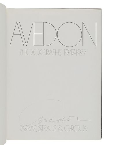AVEDON, Richard (1923-2004). Avedon. Photographs 1947-1977. New York: Farrar, Straus, & Giroux, 1978.  