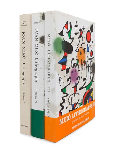 MIRO, Joan (1893-1974). Joan Miro. Lithographs. Vol.I: Text by Michel Leiris and Fernand Mourlot. New York: Tudor Publishing Company, 1972; Vol.II: Te