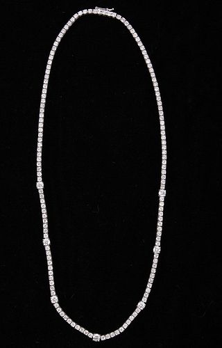 Vintage Parisian 7.83 ct. Diamond 14K Necklace