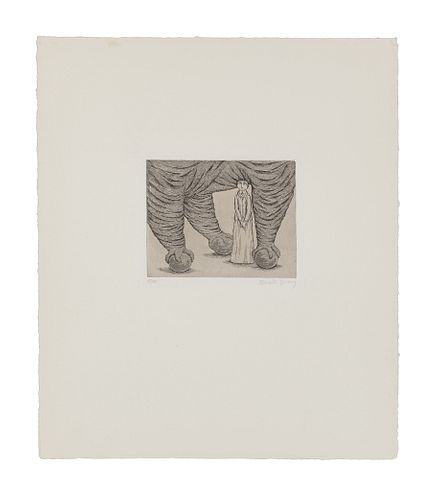 GOREY, Edward (1925-2000). Woman Beneath Rolling Elephant. Zurich: Diogenes Verlag, 1978.  