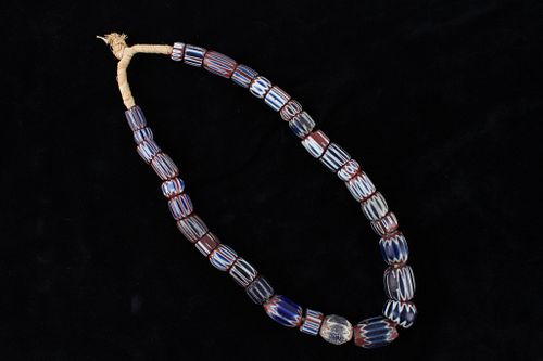 Large Seven Layer Chevron Trade Bead Necklace