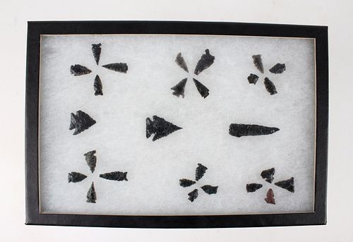 Ancient Transitional Archaic Obsidian Arrowheads
