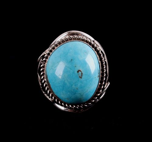 Navajo Kingman Turquoise Sterling Silver Ring