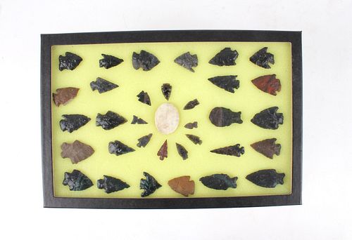 Ancient Flint & Obsidian Arrowhead Collection