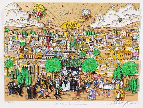 Charles Fazzino 'Wedding in Jerusalem' Serigraph