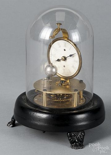 Briggs rotary pendulum clock under a dome, overall - 7 1/2'' h.