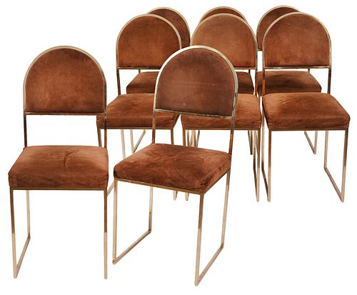 Manner Willy Rizzo Style Chairs Set of 8