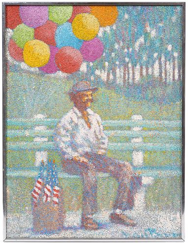 Henry Benson 'Balloon Man' Oil Painting